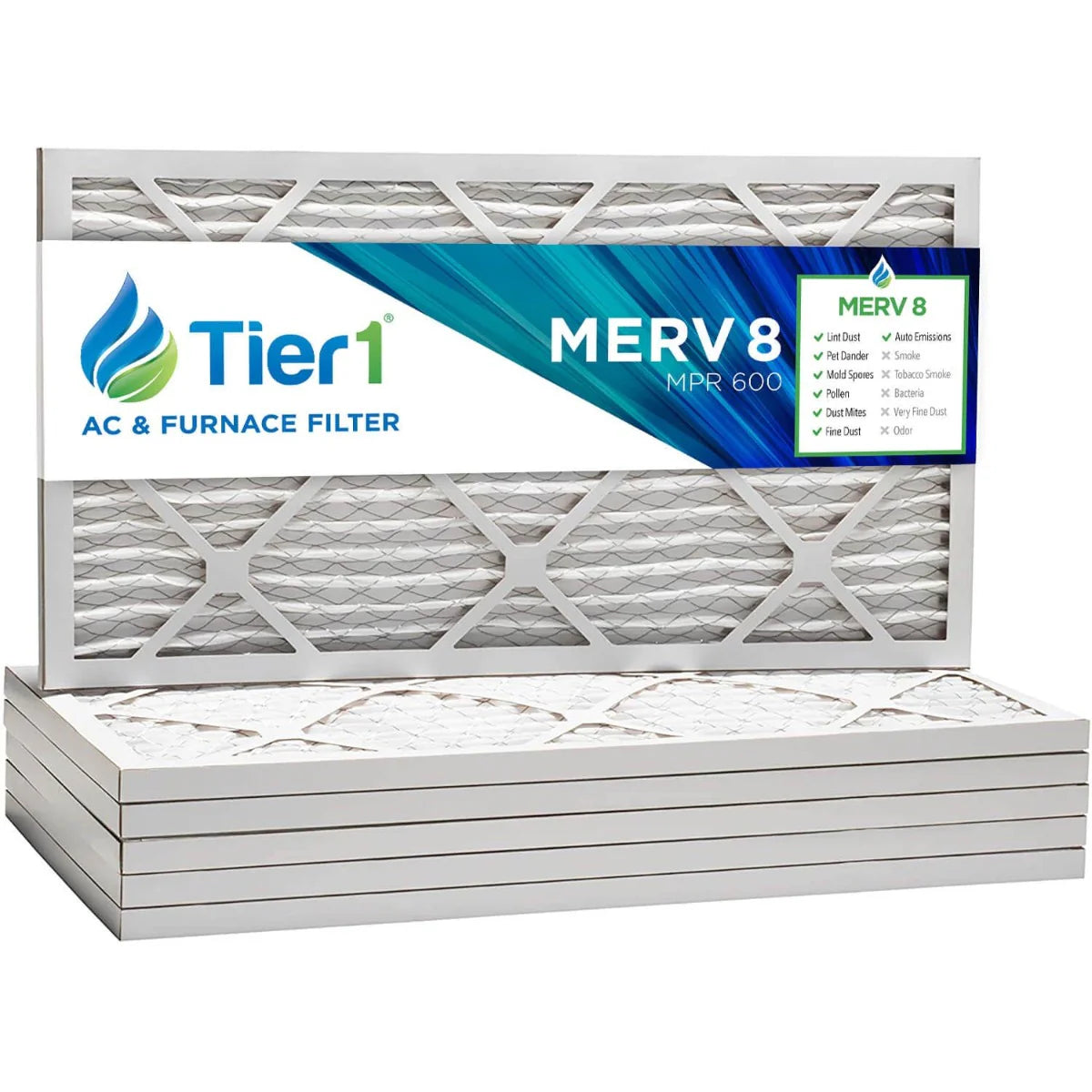 16X25X1 Merv 8 Universal Air Filter by  (6-Pack)